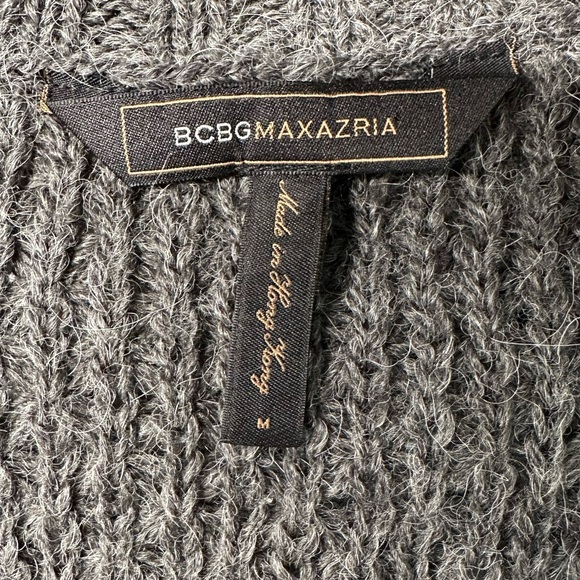 Vintage BCBGMAXAZRIA Y2K Dark Grey Wool Blend Sweater Dress Size Medium M - Picture 3 of 8
